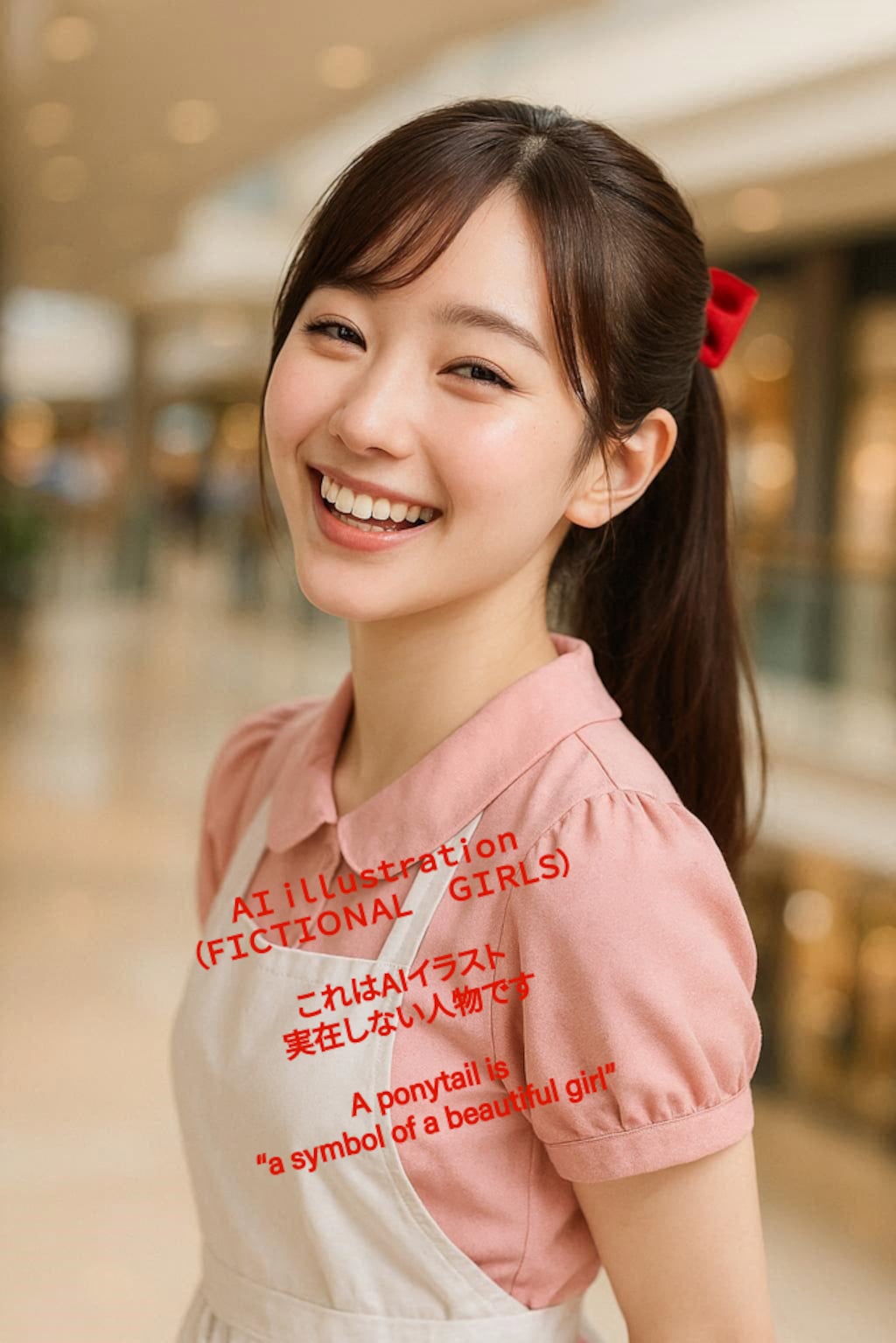 楽しそうな笑顔のポニーテール美少女