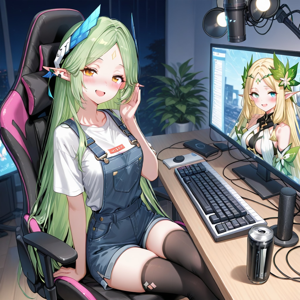 エルフさん、配信する | の人気AIイラスト・グラビア