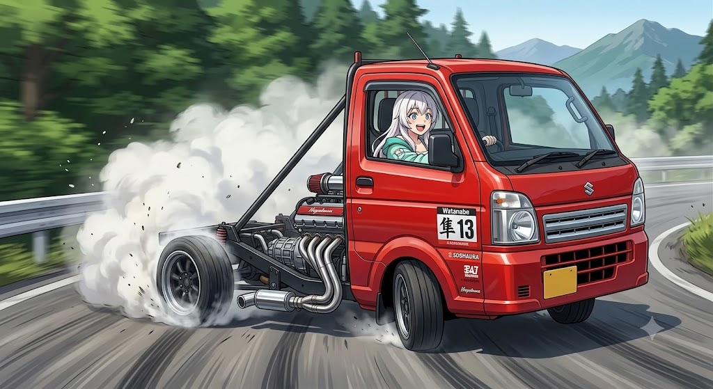 軽トラでドリフトする鈴木ちゃん