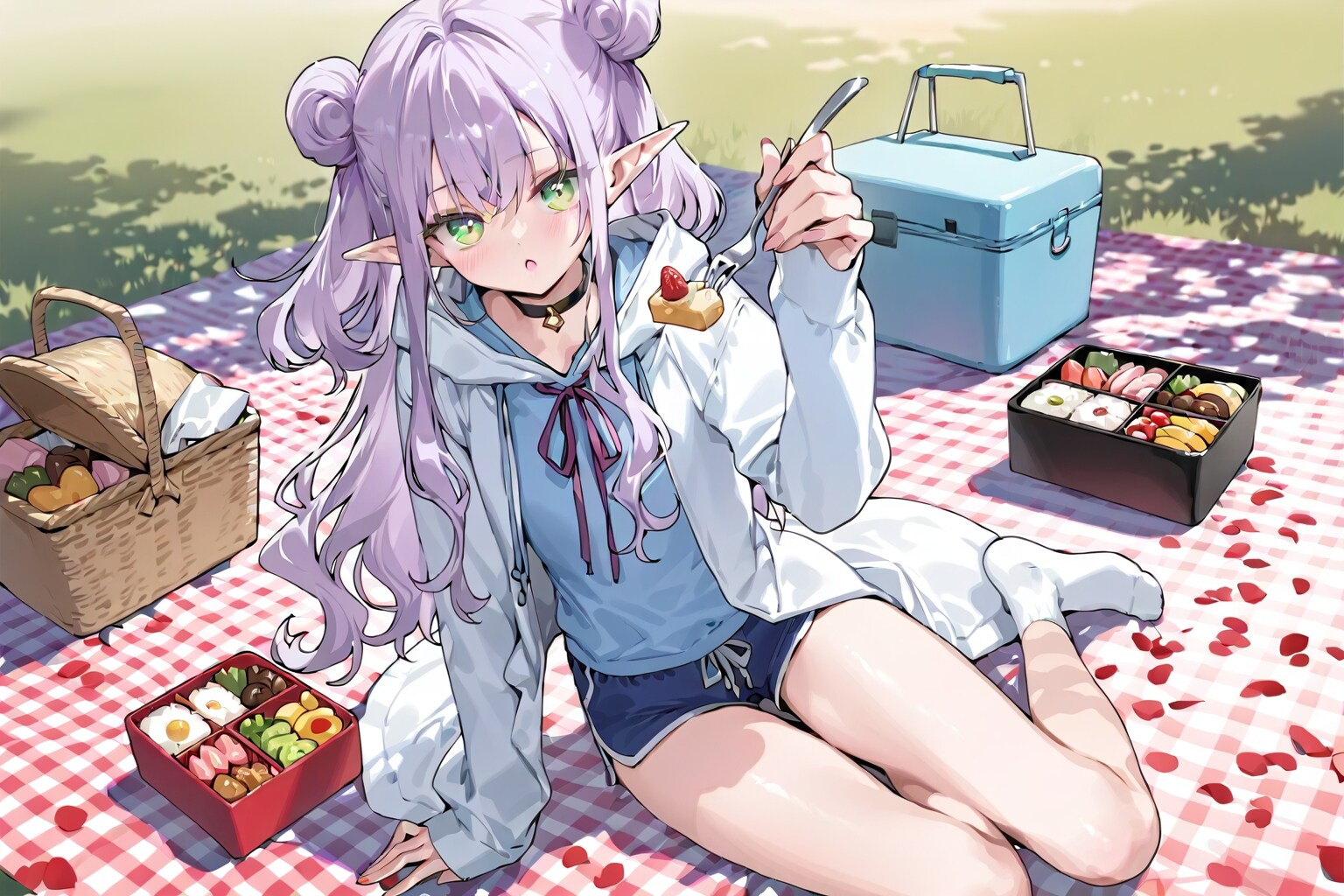 エルフなLILACちゃんとピクニック。※別衣装ver | の人気AIイラスト・グラビア