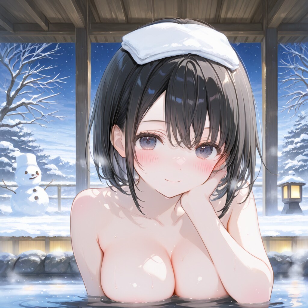絶景　雪見温泉