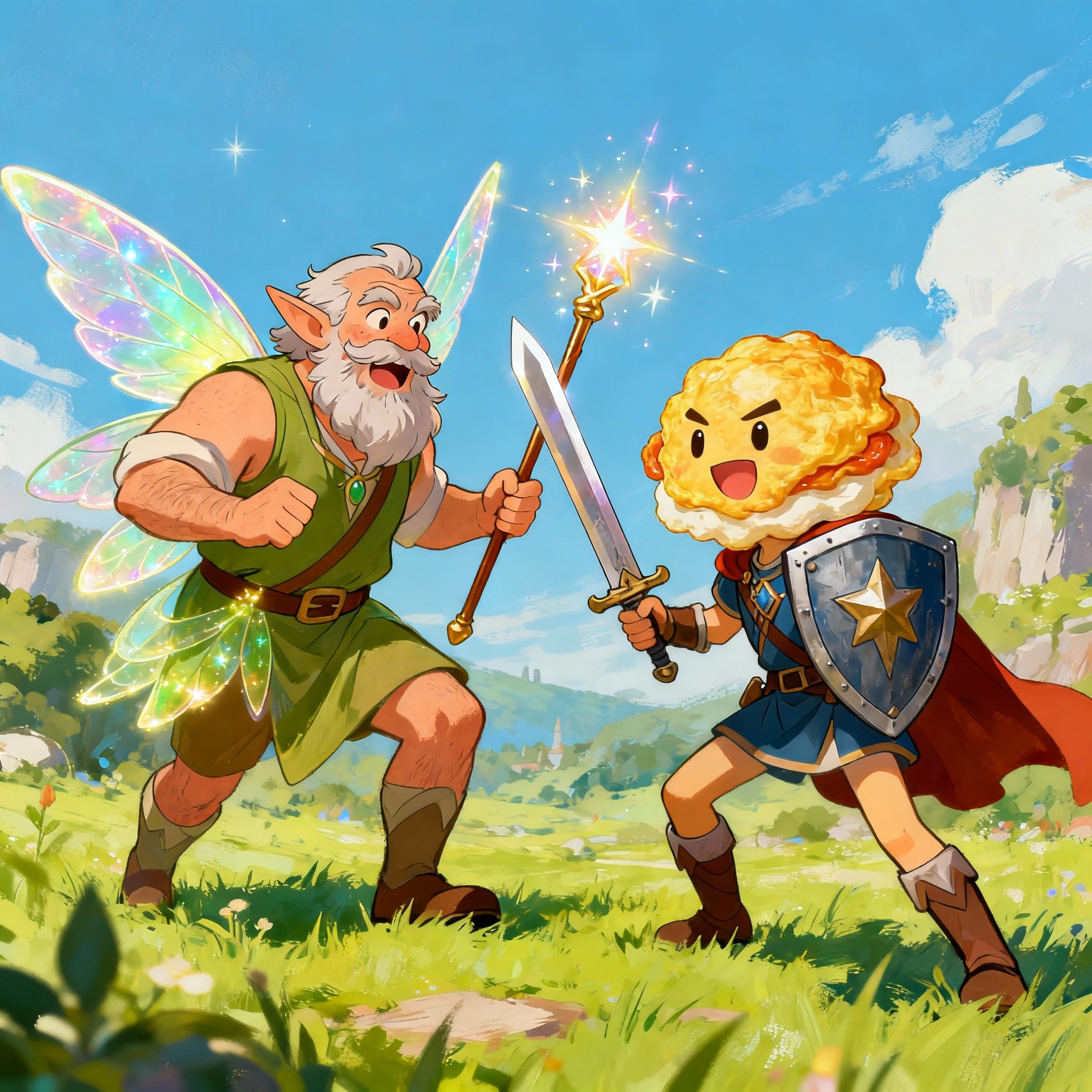 おじさんフェアリーとオムライス勇者の出会い | の人気AIイラスト・グラビア