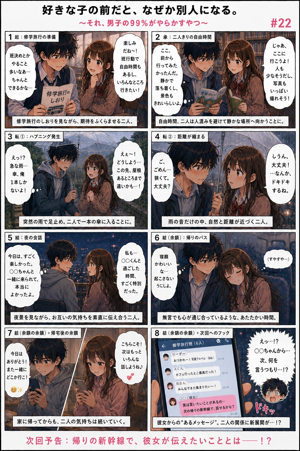 青春ラブコメシリーズ化：漫画生成GPT（GPTs）  「続きのストーリーの漫画を描いてください。」と言ったら続きができました。  #ChatGPT #カスタムGPT #GPTs #AI漫画 #AIイラ