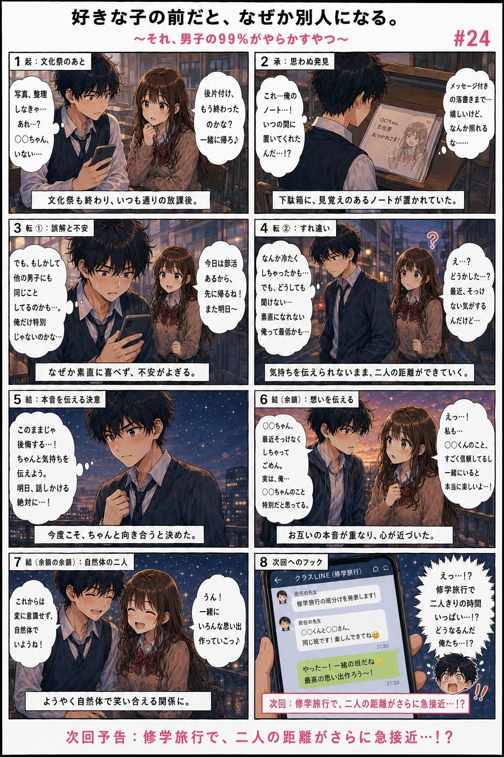 青春ラブコメシリーズ化：漫画生成GPT（GPTs）  「続きのストーリーの漫画を描いてください。」と言ったら続きができました。  #ChatGPT #カスタムGPT #GPTs #AI漫画 #AIイラ