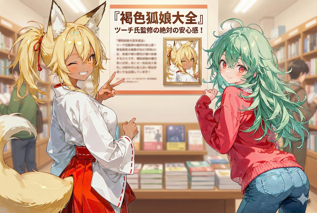 サムネホイホイ：本屋で金狐さんを見かけたジュネット (for ツーチさん)【誕生日FA御礼】