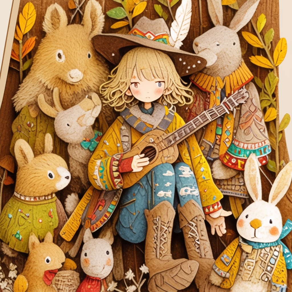 森の仲間とギター少年