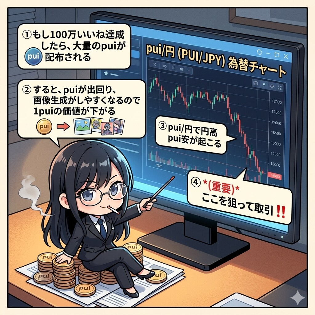 為替相場の変動を見て資金を得よう！(pui/円編)