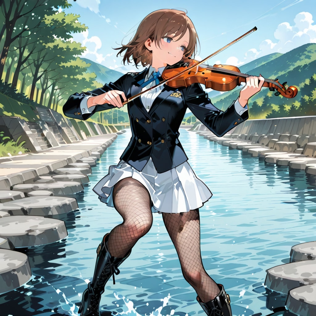 川の中の演奏？