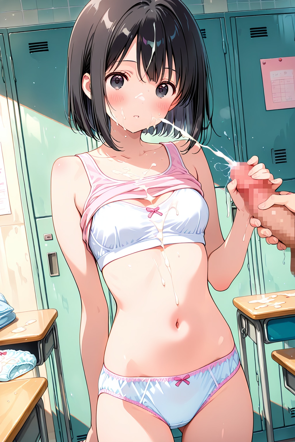 手で手伝ってる愛ちゃん