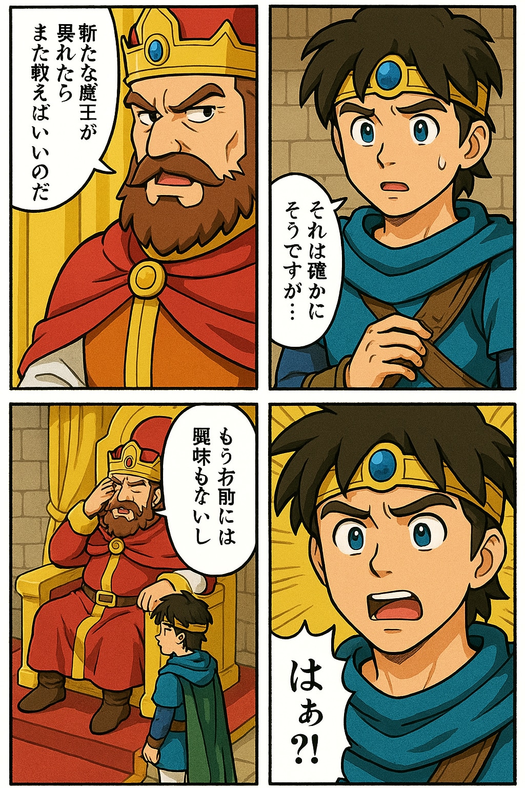 ゆうしゃにくにへかえるんだな