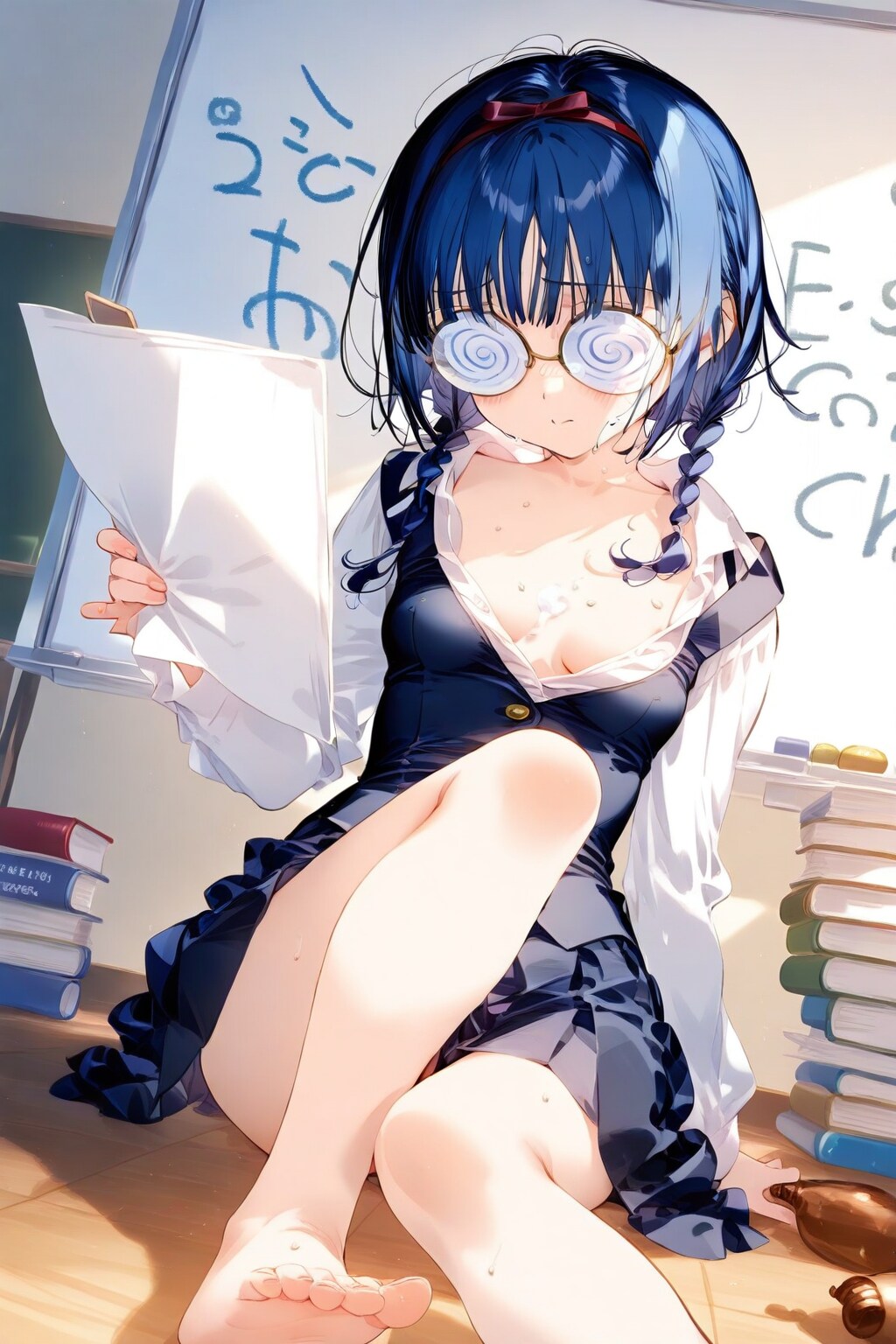 勉強で行き詰まる女の子