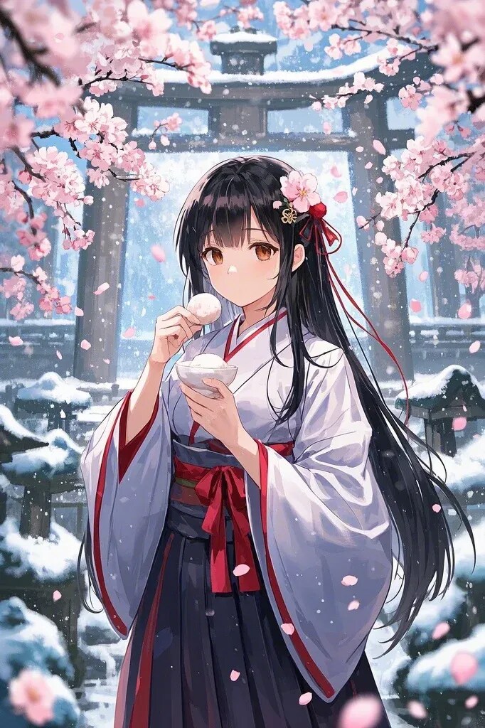 桜餅を食べるさくらちゃん | の人気AIイラスト・グラビア