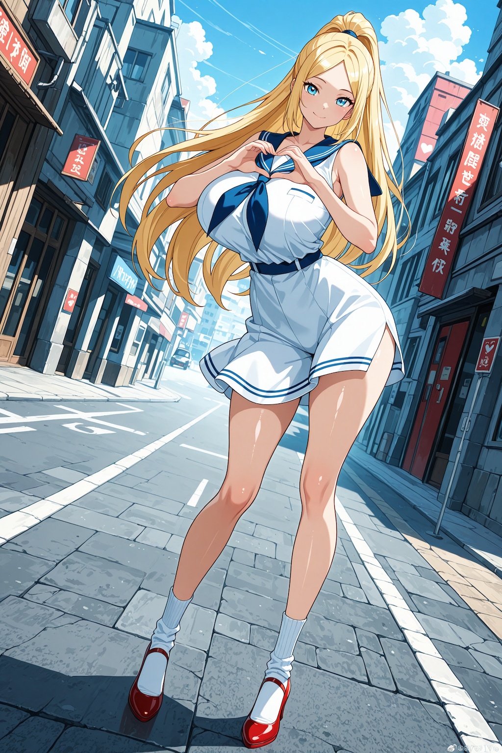 手でハート