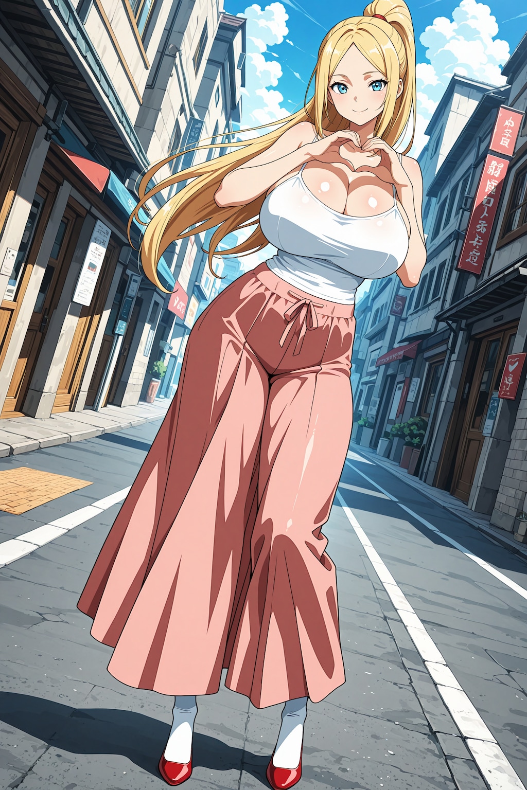手でハート