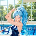 青い競泳水着 2枚目