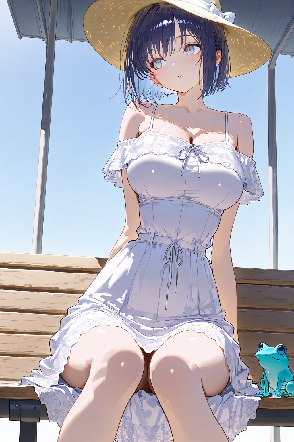 サマーワンピースとカエル 習作