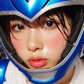 The heroine is beautiful as she sweats in the Super Sentai open mask. 3枚目