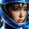 The heroine is beautiful as she sweats in the Super Sentai open mask. 2枚目