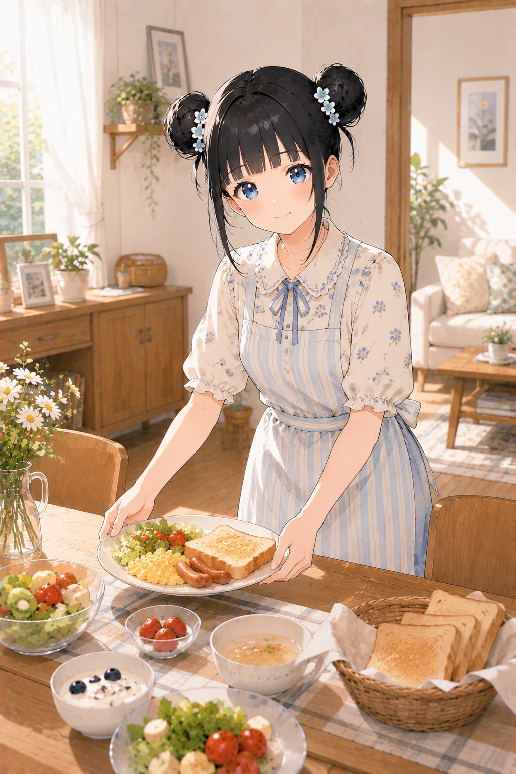 おだんごちゃん🍡✨と朝ごはん🍚✨　8/19 | の人気AIイラスト・グラビア