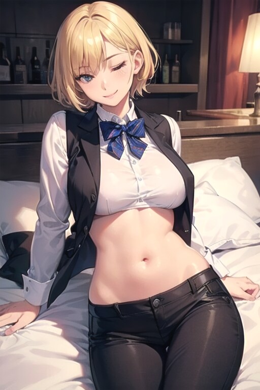 ブリティッシュセクシーバーオーナーのホテルベッド
