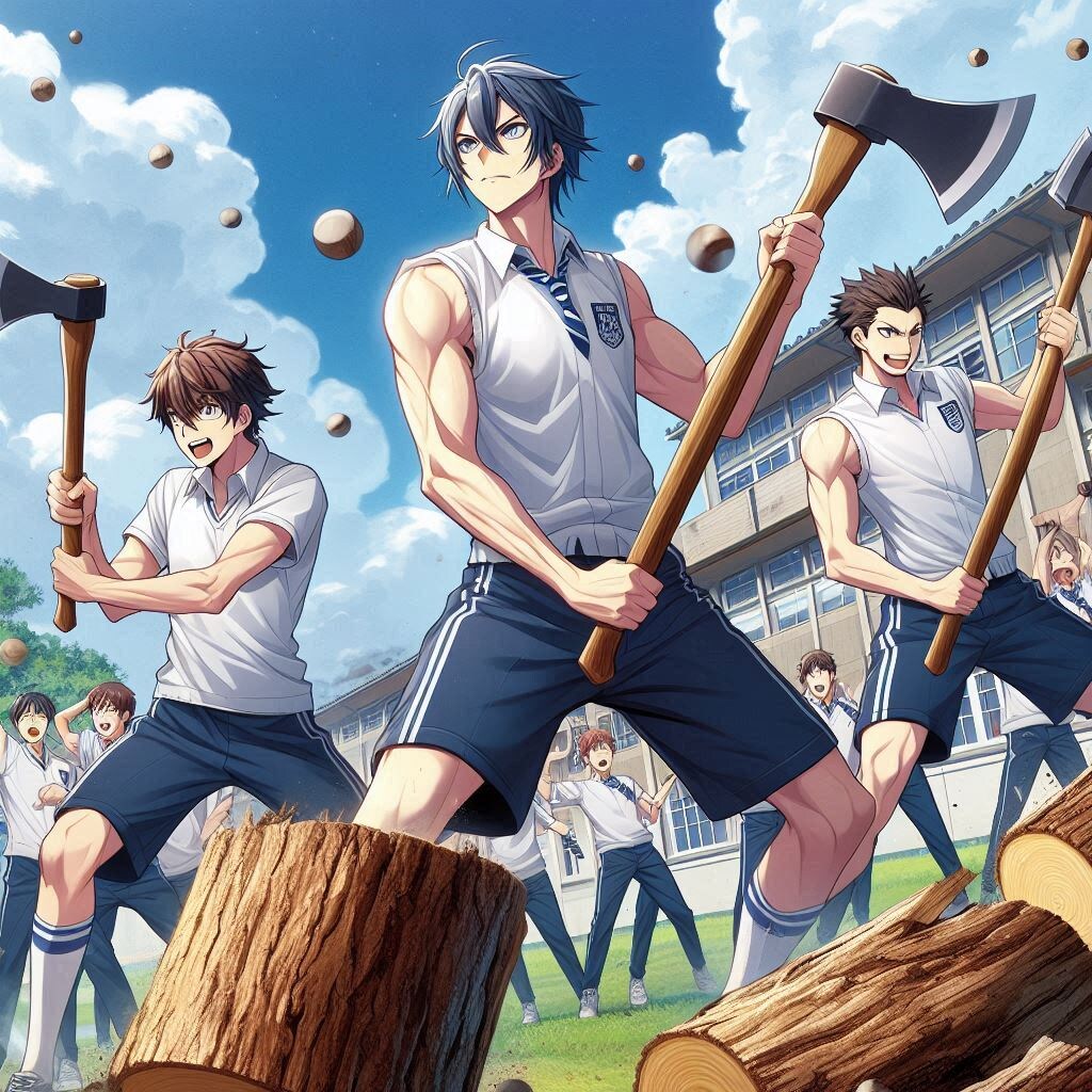 薪割り競争 | の人気AIイラスト・グラビア