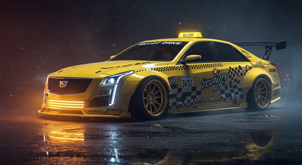 キャデラックイエロータクシーのドリ車