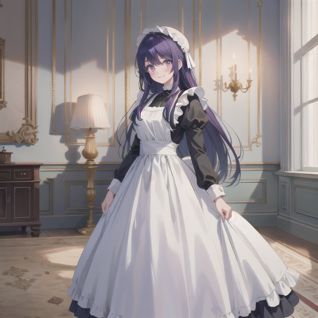 紫髪ロングでメイド服の少女５