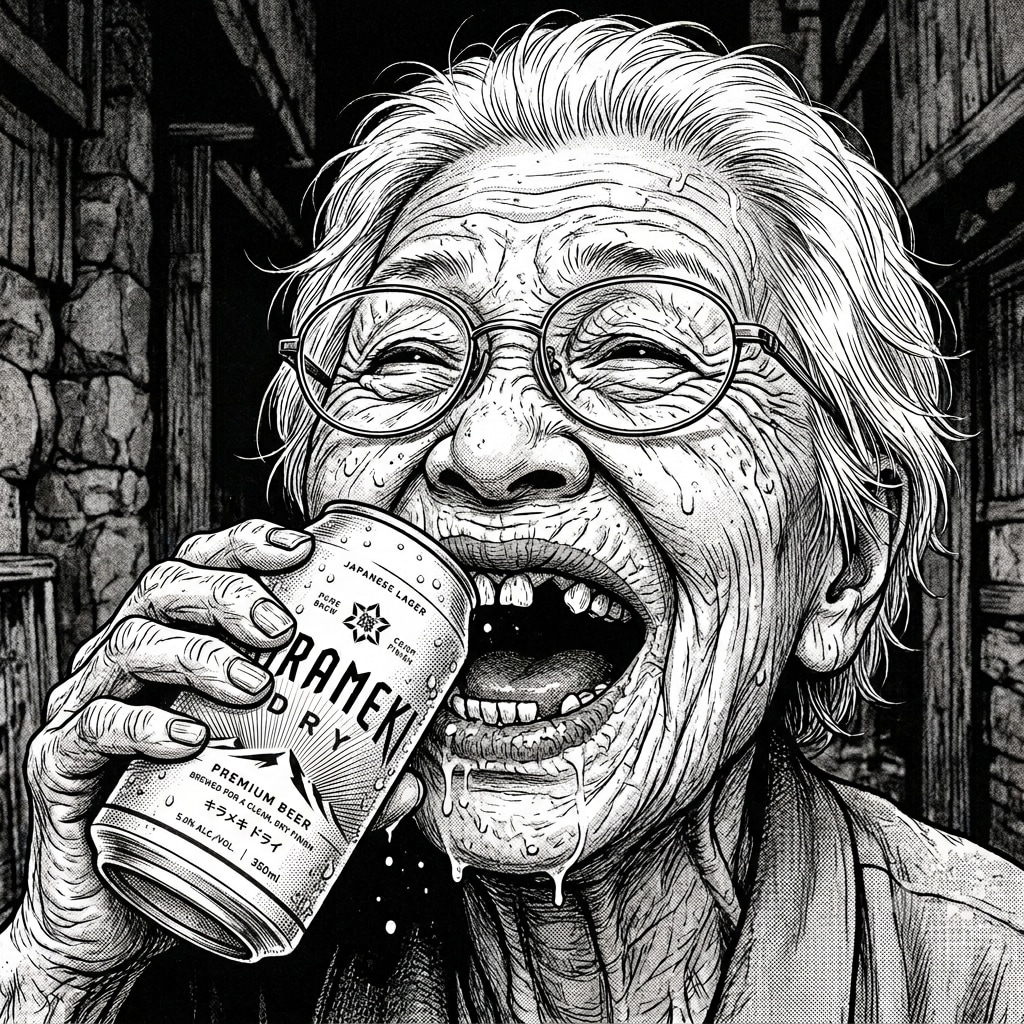 【再掲】麦酒を飲むお婆ちゃん