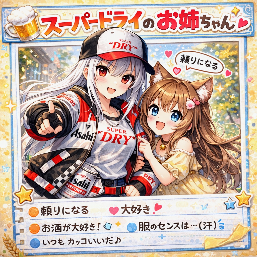 小さな女の子のスーパードライのお姉さん紹介