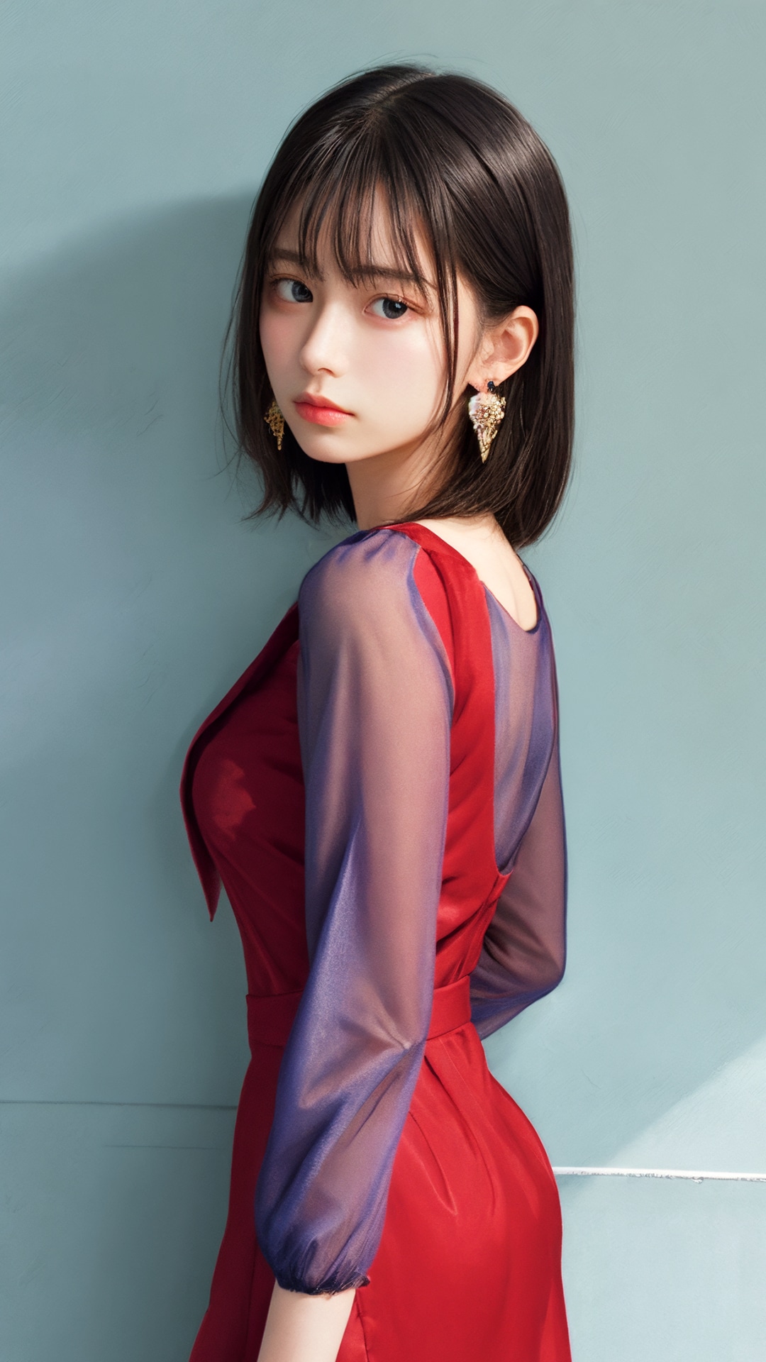 赤ドレス