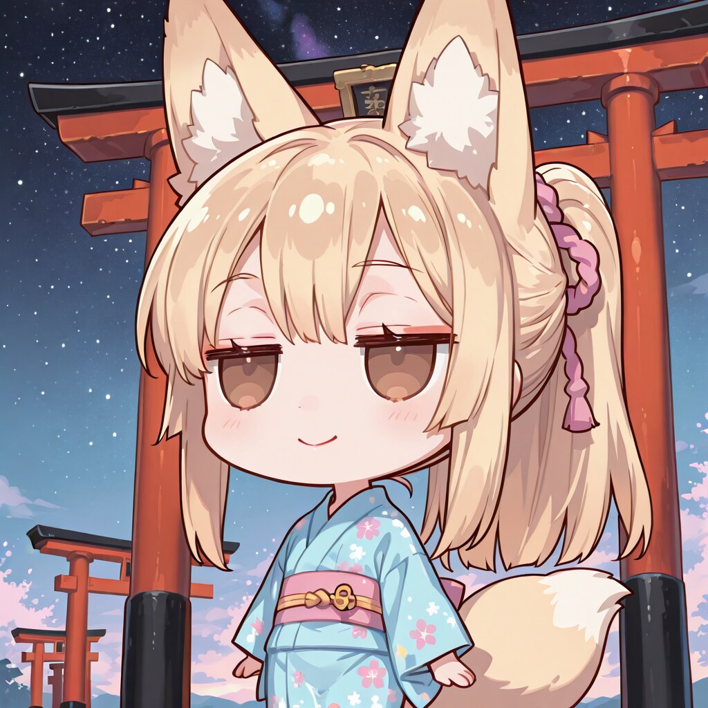 夏の夜のお稲荷さん