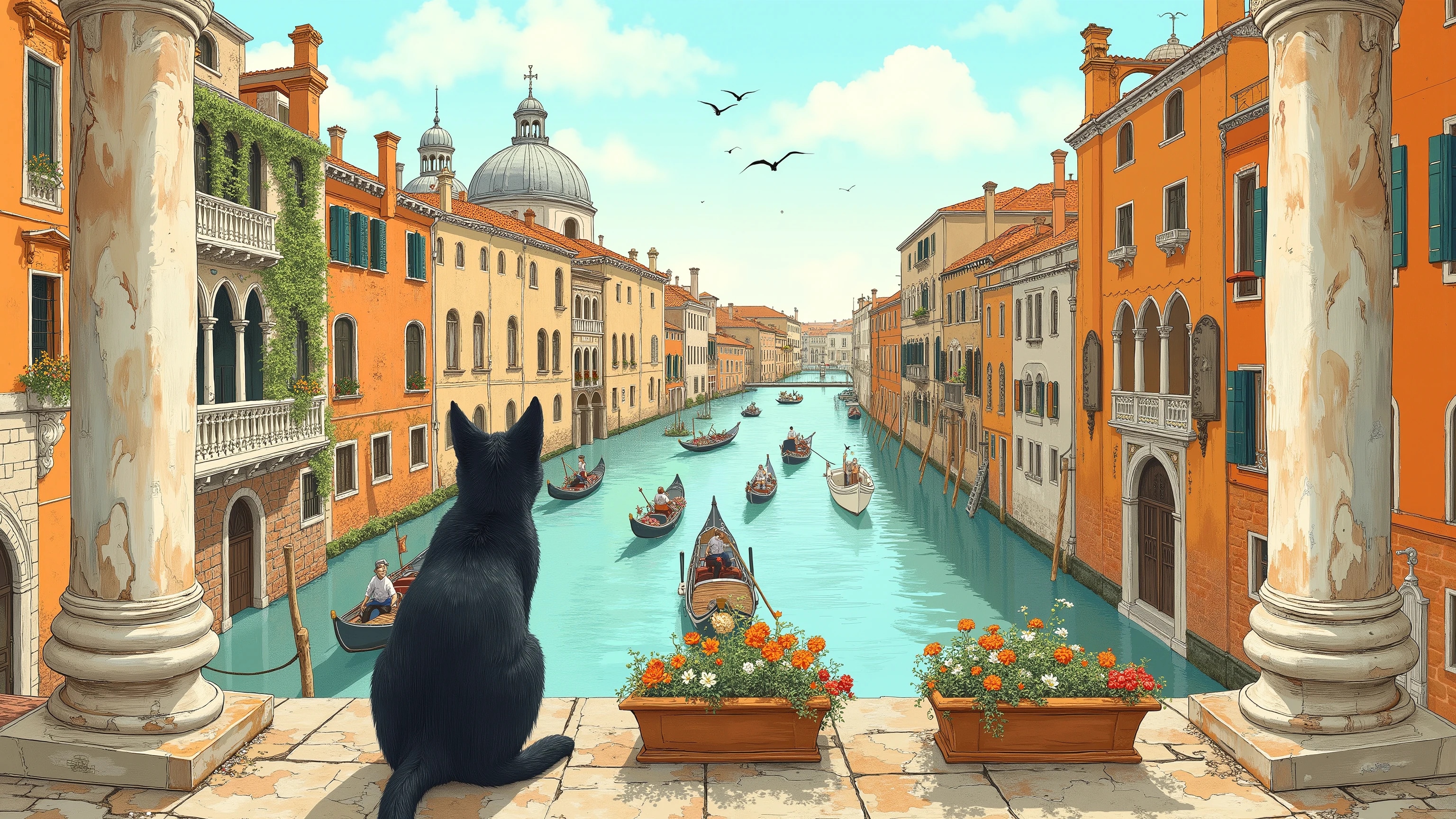 水路のある街 | の人気AIイラスト・グラビア