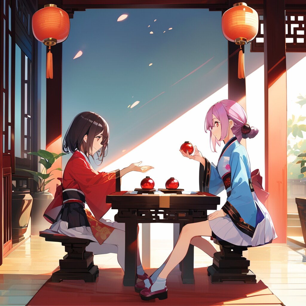 ボードゲームに興じる二人 | の人気AIイラスト・グラビア