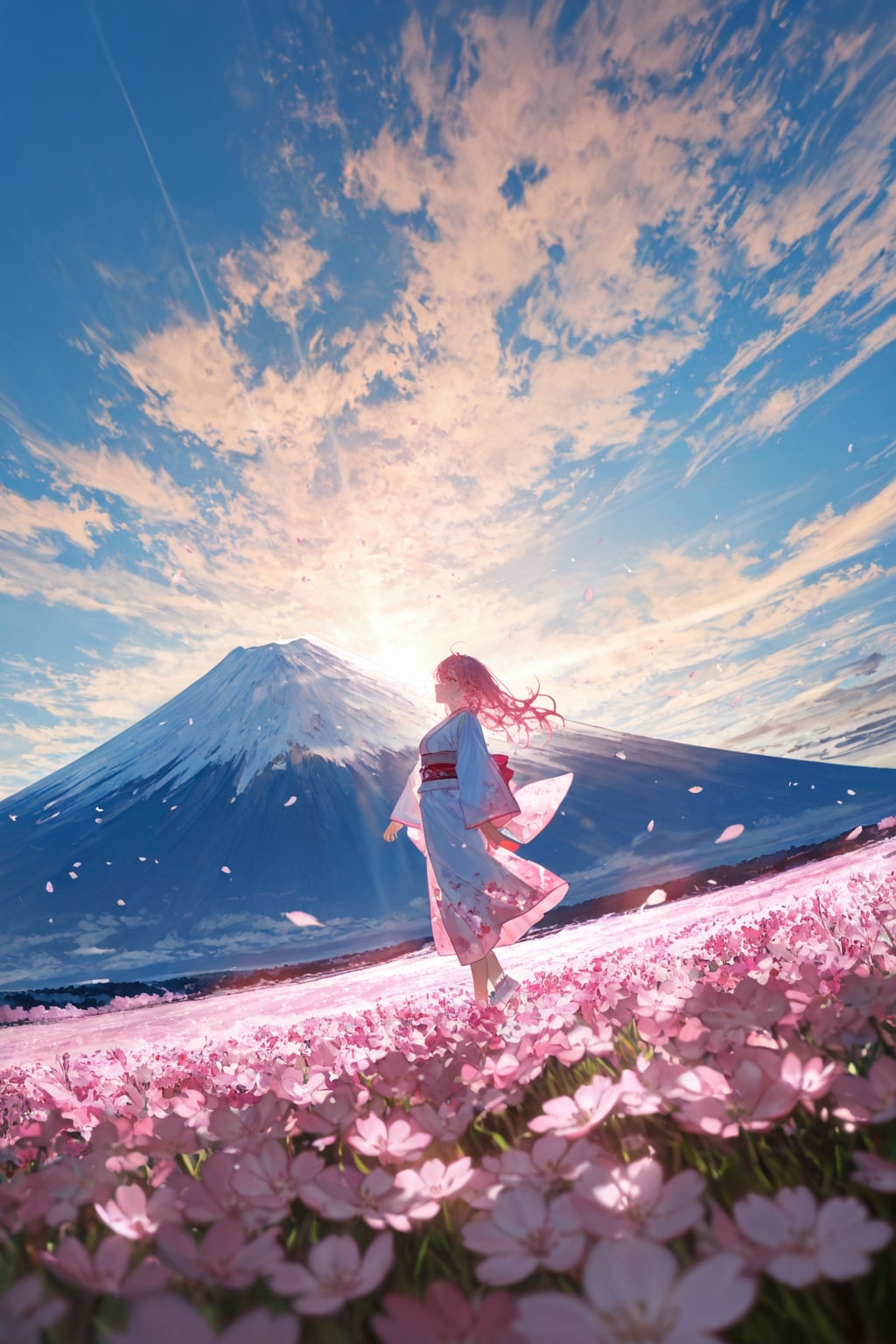 雲は高く、花は咲き誇る