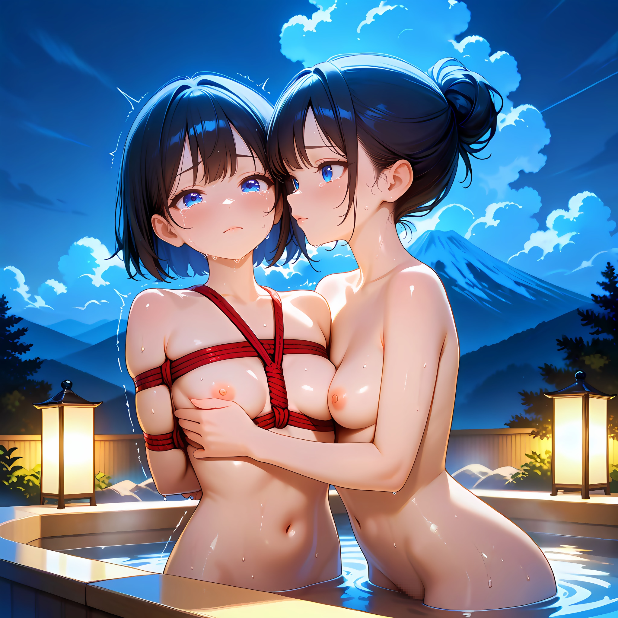 百合×縛り×露天風呂♨️