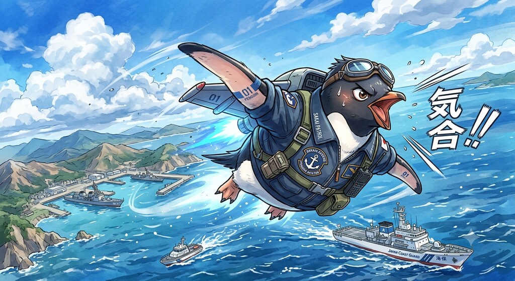哨戒任務に就くペンギン