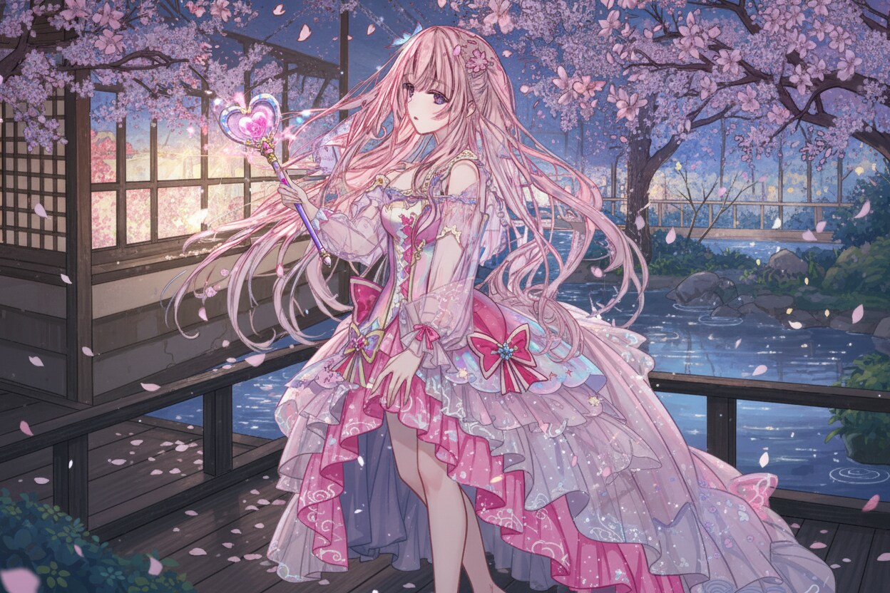 桜爛漫の宵夢 | の人気AIイラスト・グラビア