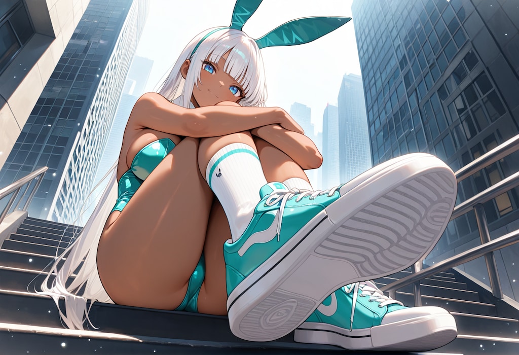 バニーガールの新しい運動靴