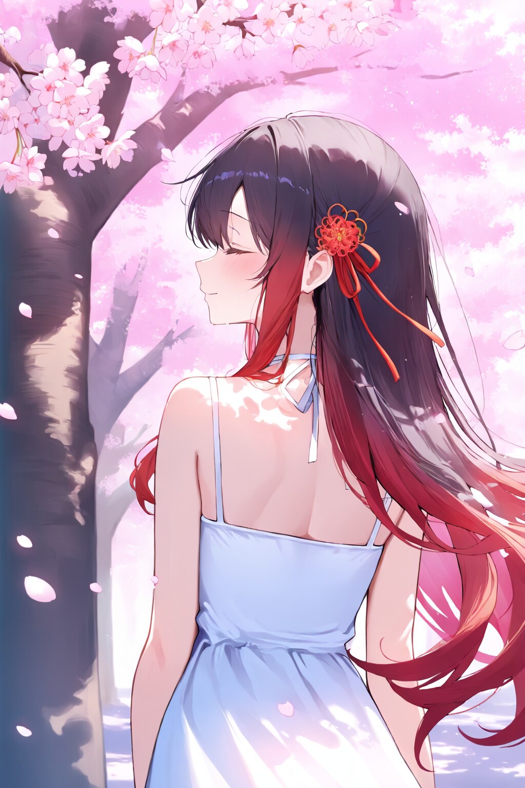 少女と桜