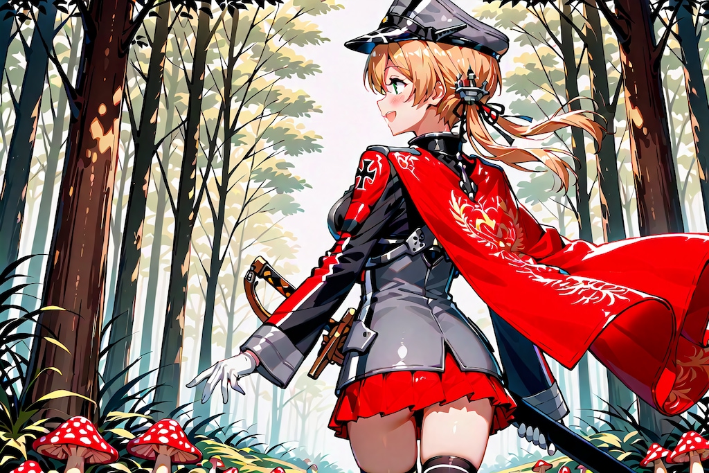 騎士オイゲンちゃんキノコの森を行く