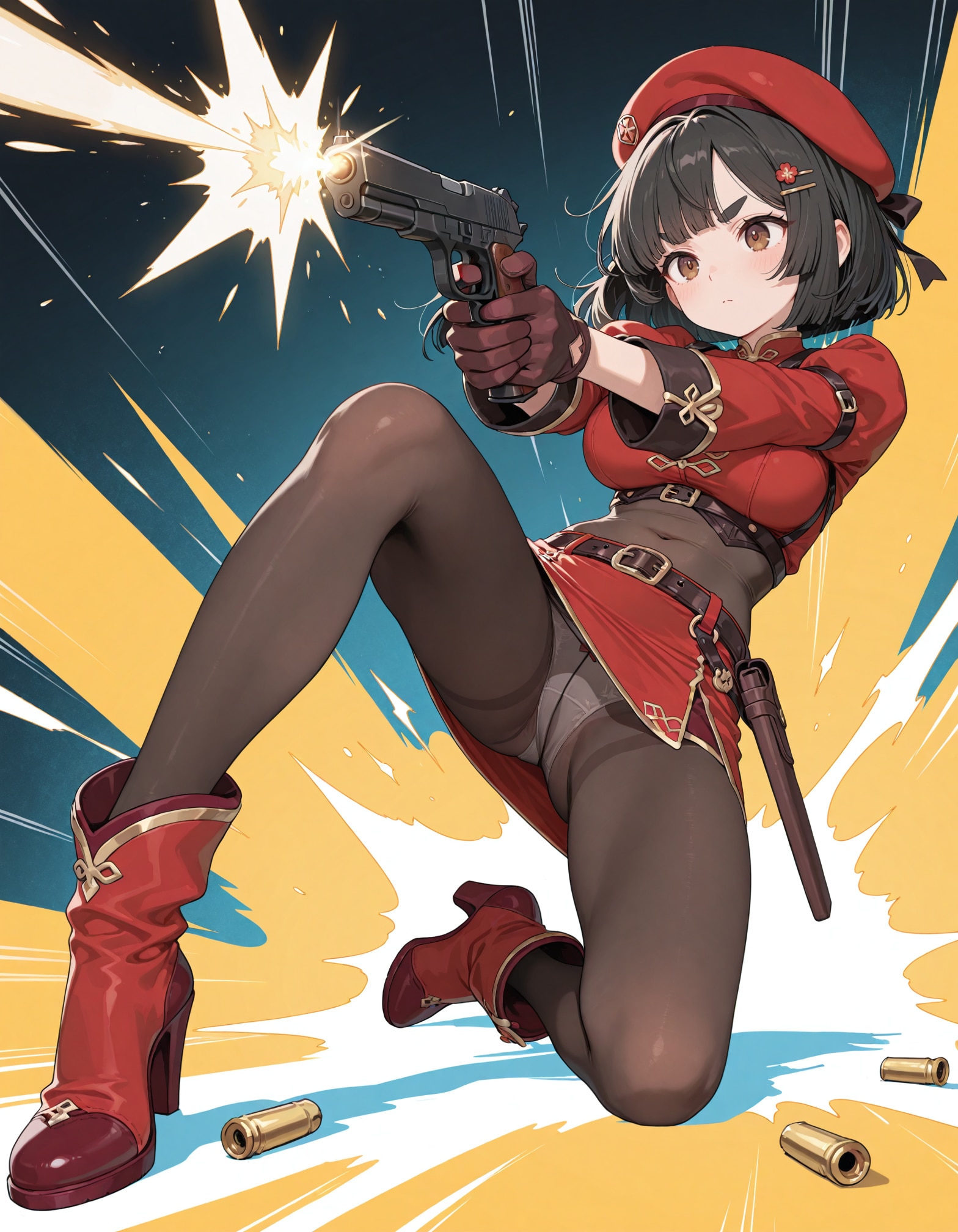 銃を撃つ少女