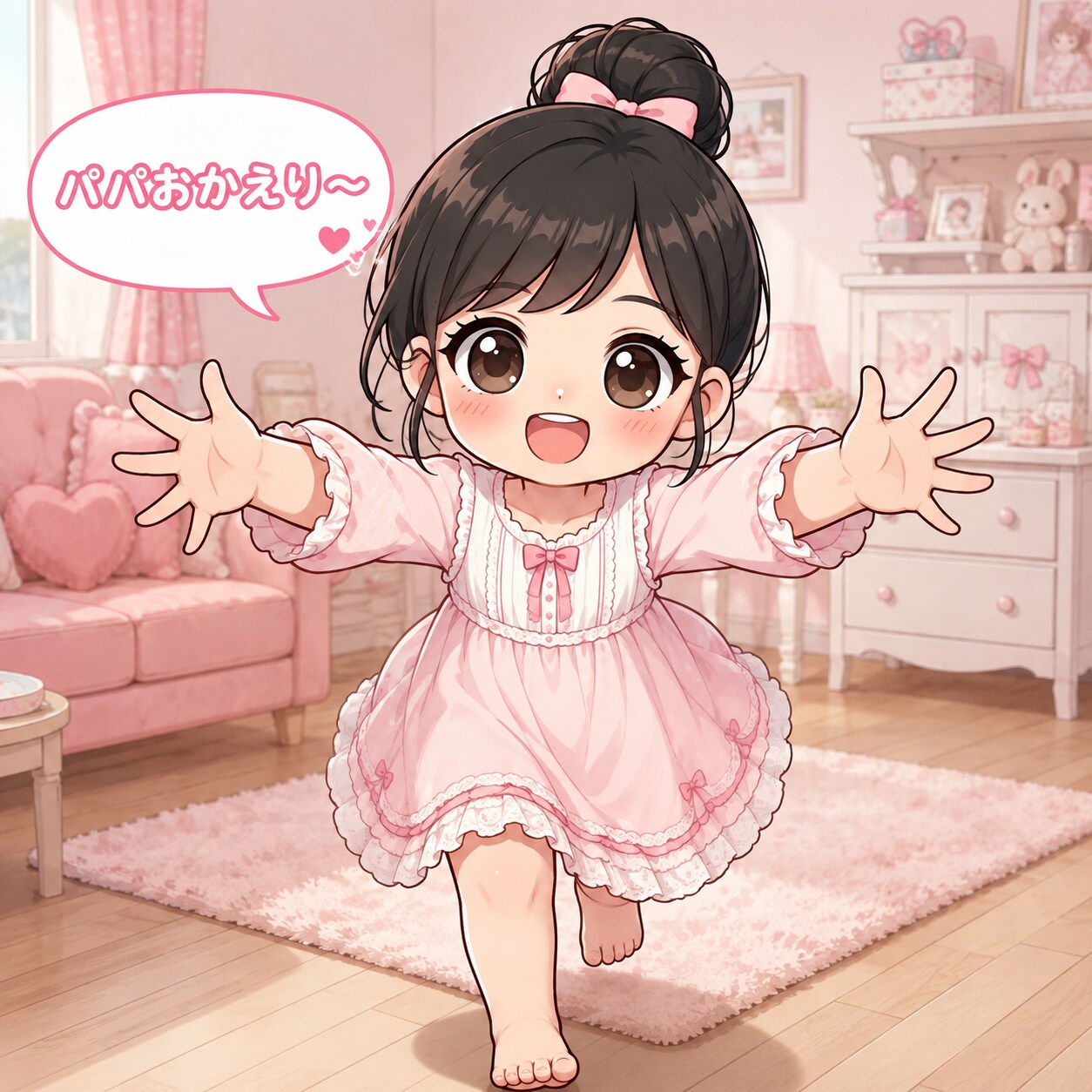 パパおかえり〜♡（ちびちゃん） | の人気AIイラスト・グラビア