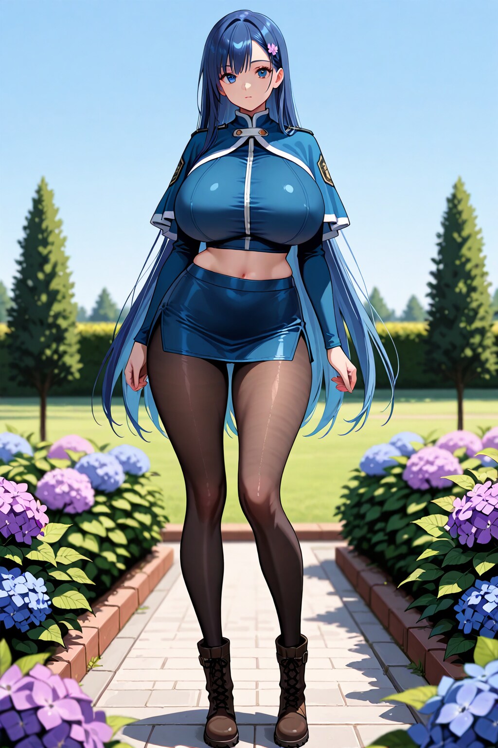 青髪ロングの娘　紫陽花編２