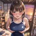 【ラブプラス】寧音さん：アパートの一室でスク水披露 5枚目
