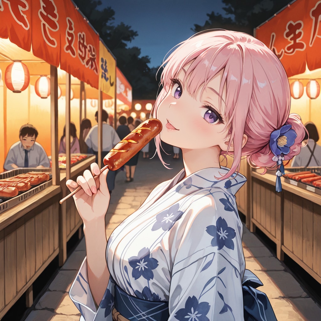 ひなちゃん、夏祭りに行く