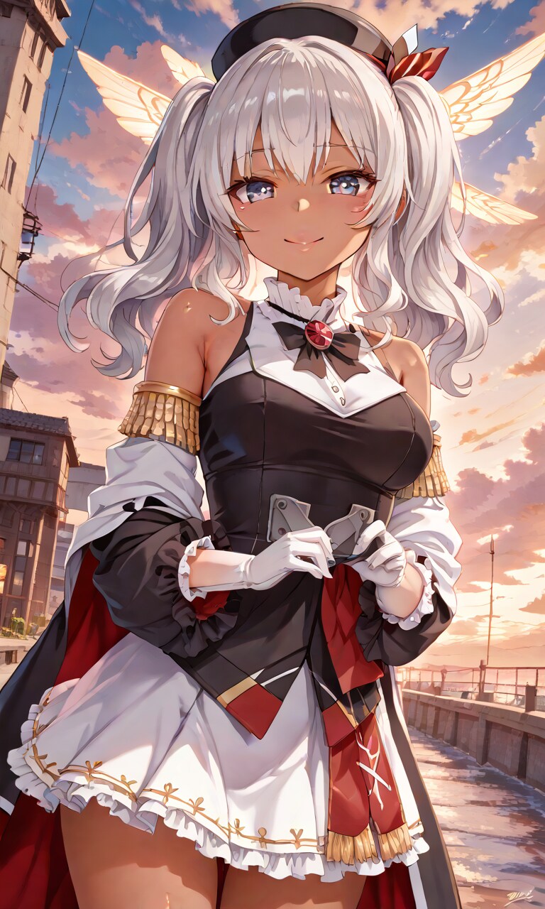 銀髪ツインテール美女4