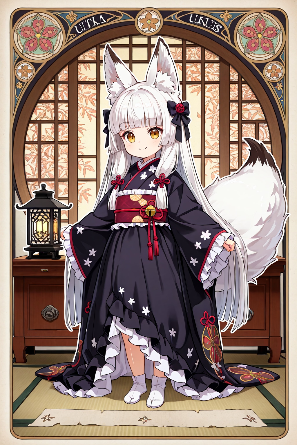 【実験】座敷童子 × 和ゴスロリータ × 白狐耳