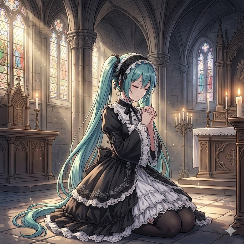 祈りを捧げるミクさん | の人気AIイラスト・グラビア