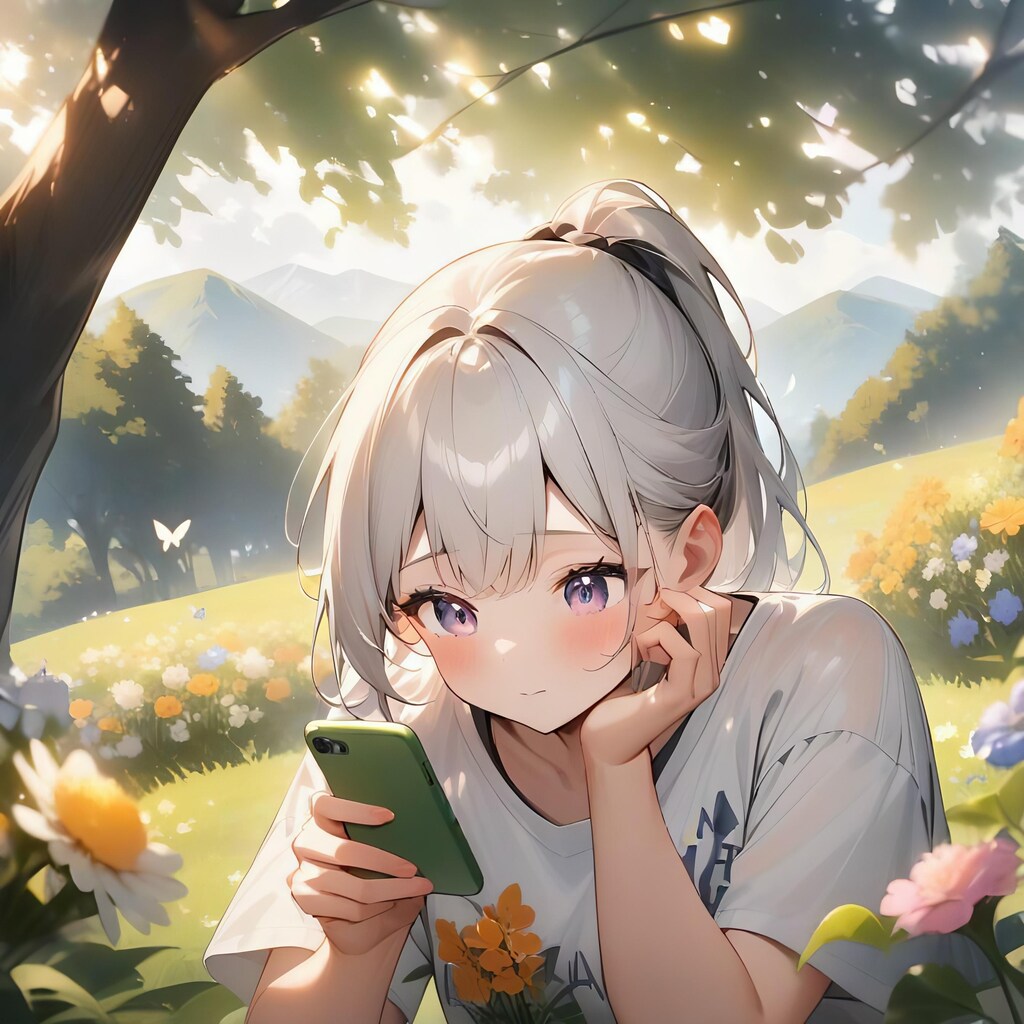 自然観察中の生物部の女子高生たち