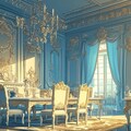 商用可》ロココ調クラシック邸宅イラスト背景素材集🌹《無料5点/全144点》 4枚目